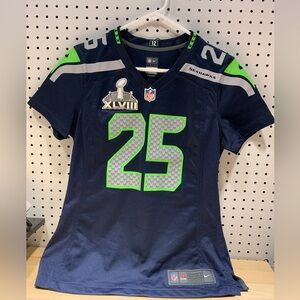 Seattle Seahawks Jersey Sherman #25 NFL Nike On Field Womens Size Small